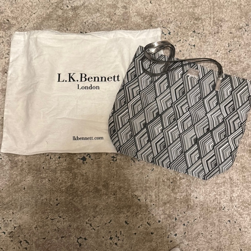 LK Bennett Monochrome Patterned Tote NWT